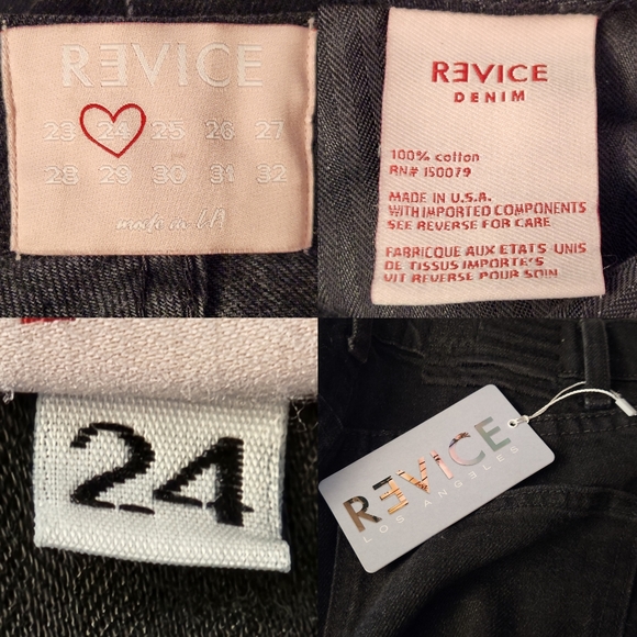 REVICE Ex-Boyfriend Ripped High Waisted Straight Leg Jean Black SZ 24 NWT - Picture 13 of 14